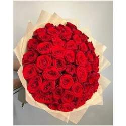 Букет из красной розы ред наоми 50см 51 шт 