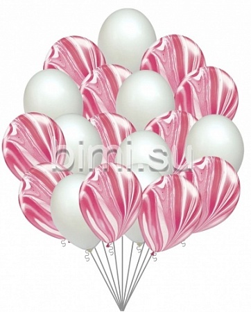 Облако из воздушных шаров с Розовыми Агатами №2