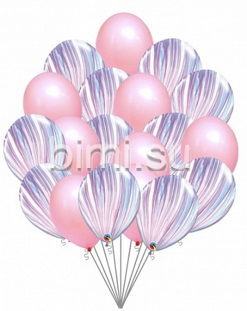Облако из воздушных шаров с Сиреневыми Агатами №2