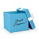 Коробка для воздушных шаров голубая с надписью и бантом
