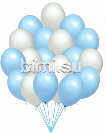 Облако из воздушных шаров &quot;Голубые и белые&quot;