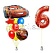Набор воздушных шаров Тачки «Молния» Маккуин с цифрой красный